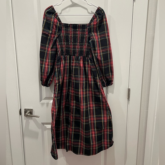 J. Crew Plaid Smocked Midi Dress - Picture 9 of 9
